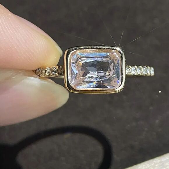 3pcs Elegant Stacking Rings 14k Plated Paved Shining Zirconia - Picture 6 of 7